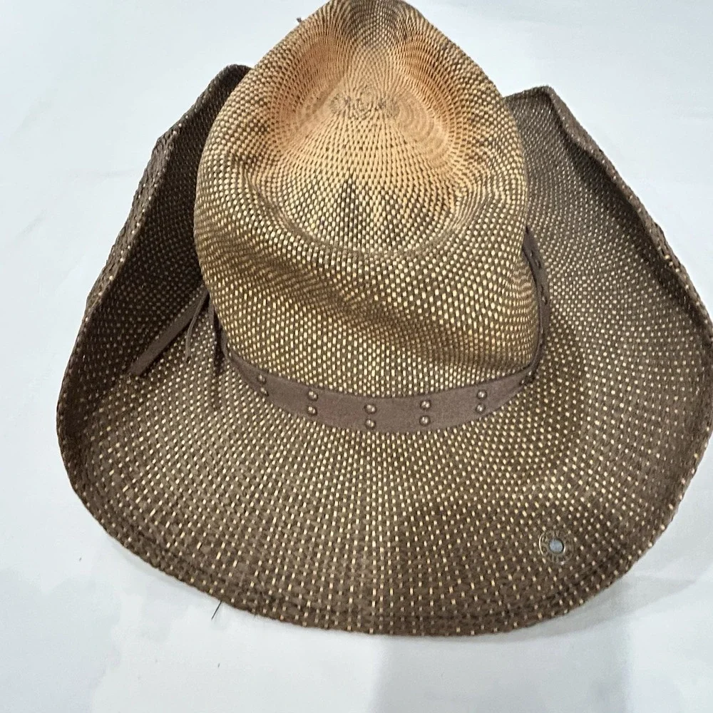 Peter Grimm Western Cowboy Rodeo Brown Cow Boy Hat Brown Suede Hatband One Size‎